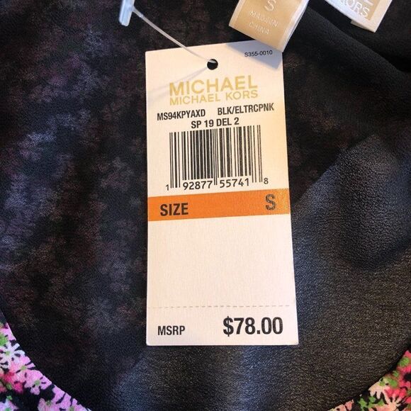 MICHAEL Michael Kors Layered Floral Multi-Color Top Size Small NWT - Picture 9 of 10